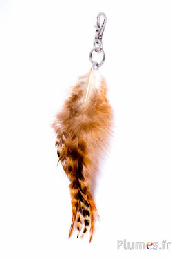 Pendentif Coq chinchilla - 12 cm - roux naturel